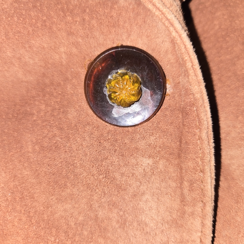 Roaman's Brown Suede Leather Jacket with Fringe - Picture 10 of 15